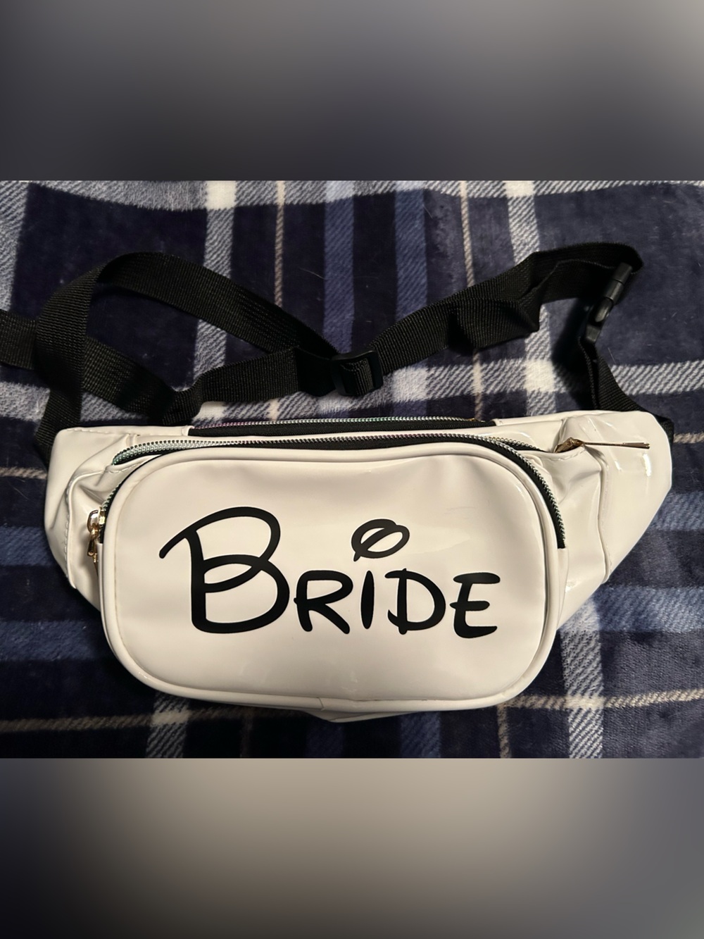 Disney Themed Bride White Faux Leather Fanny Pack Waist Bag